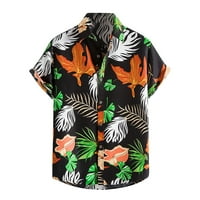 tklpehg férfi gomb le ingek rövid ujjú Clearance Divat hajtóka nyári strand ingek alkalmi laza Hawaii ingek Fekete