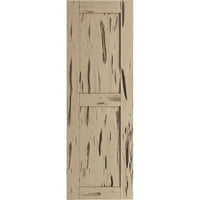 Ekena Millwork 12 W 86 H Rusztikus két egyenlő panel sík panel Pecky Cypress Fau Wood redőnyök, alapozott barnító