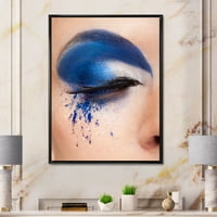 Designart 'zárt nő szem kék fantáziával alkotja a' Modern keretes vászon fali művészet nyomtatványt