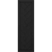 Ekena Millwork 15 W 72 H True Fit PVC Egyetlen Panel Herringbone Modern Style rögzített redőnyök, fekete