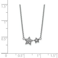 Primal ezüst ezüst ródium bevonatú köbös Cirkónia csillag nyaklánc