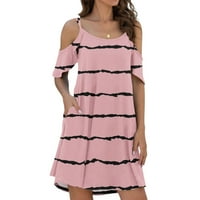 Aayomet aranyos ruhák Női Női Bordázott tartály ruha Slim Fit ujjatlan Mini ruhák, Rózsaszín L