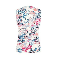 Usmixi nyári tartály felsők virágos V-nyakú ujjatlan pólók Női tengerparti nyaralás Női Divat csomózott pántos mellény