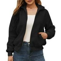 Női Rövid Fau bunda alkalmi bozontos kabát zsebekkel meleg téli cipzáras felsőruházat Fekete L