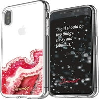 Scarlet Achát tiszta Glitter iPhone Xs tok Női elegáns kristály ragyog szuper kemény védelem Ultra Slim Karcsú Design