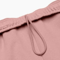 Női nadrág esik Boho nadrág alkalmi Lounge nadrág nadrág magas derék húzózsinór több zseb Hosszú nadrág Rózsaszín XL