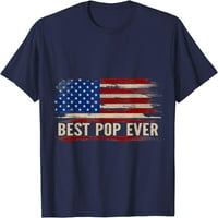 Vintage Legjobb Pop valaha amerikai zászló Apák napja ajándék póló