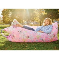 Három éljenzés lányok számára: rózsaszín pillangó felfújható társalgó-szék, lb. Kapacitás, húzózsinór hordtáska, tizenévesek
