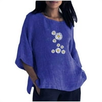 Zodggu női Pamut vászon pólók divatos értékesítési rendszeres százszorszép ingek nyári Crewneck pólók Molett laza alkalmi