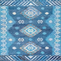 nuLOOM Valene Tribal Diamond Area szőnyeg, 4' 6', kék