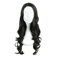 Egyedi olcsó emberi haj parókák nőknek hölgy 28 Fekete göndör paróka paróka sapkával hosszú haj