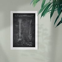 Wynwood Studio 'Gibson Les Paul Guitar Palatábla' Zene és Dance keretes fali művészet nyomtatás - fekete, fehér