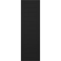 Ekena Millwork 15 W 42 H True Fit PVC vízszintes SLAT keretes modern stílusú rögzített redőnyök, fekete