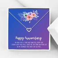 Anavia boldog évforduló ajándék nyaklánc, esküvői évforduló ajándék feleségnek, Express Love Card ékszer ajándék-[ezüst