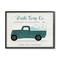 Stupell Industries Fresh Soap Co. Vintage Green Truck Bath Bubbles, 11, Natalie Carpentieri tervezése