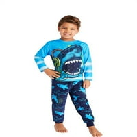 Jellifish Kids Boys 2 részes pizsama szett gyerek hálóruha, Hosszú ujjú felső és hosszú mandzsettás nadrág PJ szett,