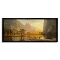 Stupell Industries Valley, a Yosemite Albert Bierstadt festmény fekete keretes művészeti nyomtatási fal művészet, One1000