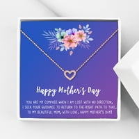 Anyák napi nyaklánca és kártya, ajándék anya számára, ajándék neki, kártya nyaklánc anyák napján, szív nyaklánc az