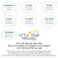 Kis csillag Organic Baby Boy PK ujjatlan romperek, méretű újszülött - hónapok
