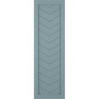 Ekena Millwork 12 W 61 H True Fit PVC egy panel Chevron modern stílusú rögzített redőnyök, békés kék