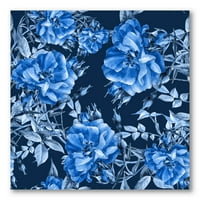 Designart 'Absztrakt Kék Vadvirágok' Modern Canvas Wall Art Print