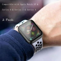 Kemény tok Edzett üveg képernyővédővel kompatibilis az Apple Watch Series SE Series sorozattal, Fekete