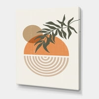 Designart 'Absztrakt geometrikus hold és nap a levél I' Modern vászon fali művészet nyomtatás
