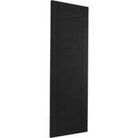 Ekena Millwork 15 W 61 H True Fit PVC vízszintes Slat keretes modern stílusú rögzített redőnyök, fekete