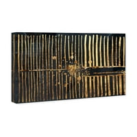 Wynwood Studio Absztrakt fal art vászon nyomatok 'Love Force Field Night' Shapes - arany, fekete