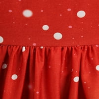 Glonme jávorszarvas nyomtatott Midi ruhák nőknek Színes blokk Party karácsonyi ruha a-line Legénység nyak fekete 2XL