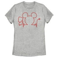 Női Mickey & barátok nővér szívverés grafikus póló sportos Heather közepes