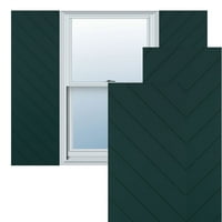 Ekena Millwork 15 W 29 H True Fit PVC átlós slat modern stílusú rögzített redőnyök, termálzöld
