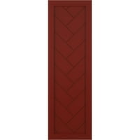 Ekena Millwork 15 W 66 H True Fit PVC Egyetlen Panel Heringbone Modern stílusú rögzített redőnyök, borsvörös