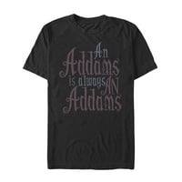 Férfi Addams Family mindig egy Addams mottó grafikus póló fekete Nagy