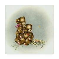 Védjegy Szépművészet 'Teddy Bears PICNIC 1' CANVAS ART, PEGGY HARRIS
