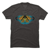 Monarch Butterfly férfi faszén Heather szürke grafikus póló-Design az emberek 2XL