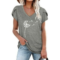 Nyári Nők Vintage Tshirt Felsők Alkalmi Szexi Laza Fit Vneck Tunika Pólók Divatos Rövid Ujjú Virágmintás Blúzok