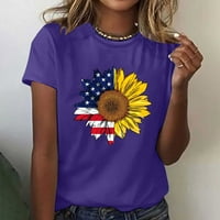 Vintage Hazafias Pólók Függetlenség Napja Női Felsők Divat Nyári Rövid Ujjú V Nyakú Alkalmi Blúz Felsők Női Amerikai