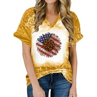 Yuwull női Molett méretű felsők amerikai zászló ing női július 4 póló USA Stars Stripes póló hazafias nyári tunika