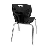 Kee 48 24 állítható magasságú tantermi asztal-Mokka dió & Andy 18-in Stack székek-Fekete