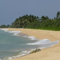 Csendes tengerpart, mentén, egy, út, Bentota, déli tartomány, Srí Lanka Poszter Nyomtatás