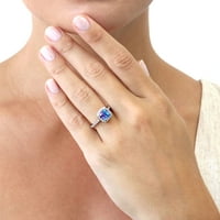Ezüst Halo esküvői eljegyzési gyűrűk Lila Aqua párna vágott köbös Cirkónia CZ kaleidoszkóp gyűrű szett nőknek, ródium