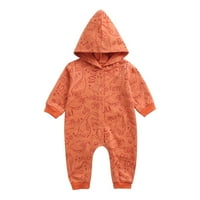 KaLI_store Baby Boy Rompers Baby Boy Lány Szilárd Romper Rövid Hosszú Ujjú Egy Jumpsuits Ruhadarabok, Narancssárga