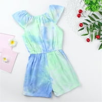 Gyerekek kisgyermek kislányok nyomtatás tavaszi nyári ujjatlan fodros Romper Jumpsuit ruhák 1-6Y