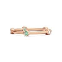 Ezüst Rózsa Vermeil 0. Ct Természetes Smaragd Egymásra Rakható Esküvői Női Gyűrű
