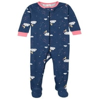 Gerber Baby & Tipegő lány Snug Fit lábú pamut pizsama, 4-csomag, Méretek hónap-5T