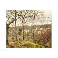 Téli táj Louveciennes-ben C. Poszter Nyomtatás: Camille Pissarro-in. - Nagy