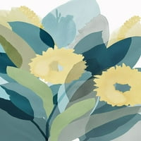 Sárga kékeszöld virág III Poszter Nyomtatás-Flora Kouta
