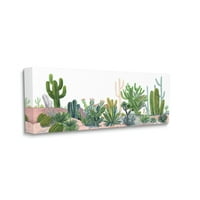 A Stupell változatos sivatagi vegetáció kaktusz botanikai és virágfestmény galéria csomagolt vászon nyomtatott fali