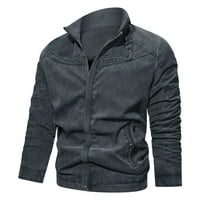 Ketyyh-chn téli kabátok férfiaknak Térdig érő kabát Top Coat keverék felöltő szürke, 3XL
